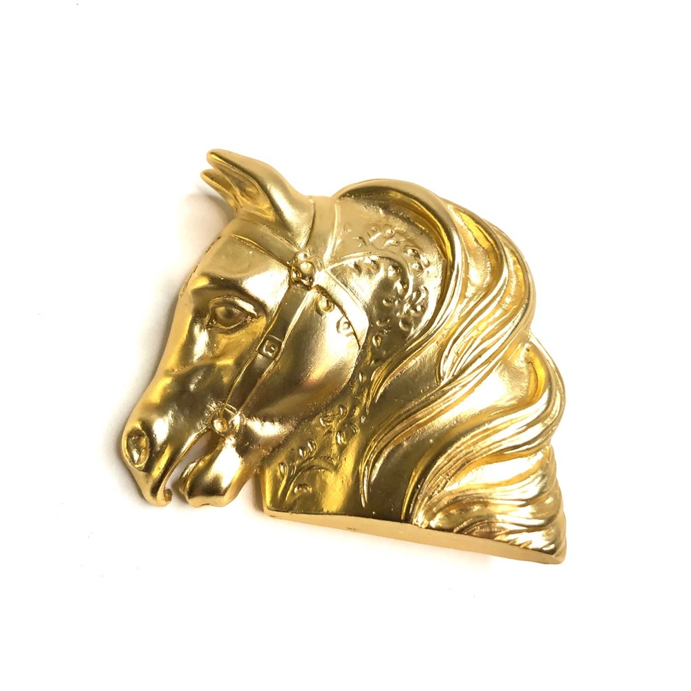 Horse head gold pin/brooch